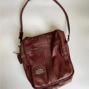 Vintage Bugatti Brown Leather Shoulder Bag